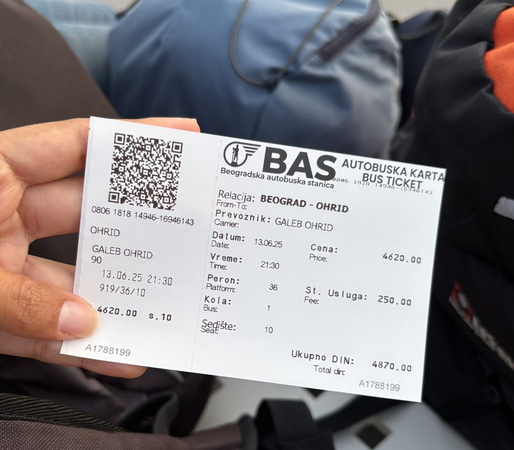 Boleto de bus Belgrado - Ohrid